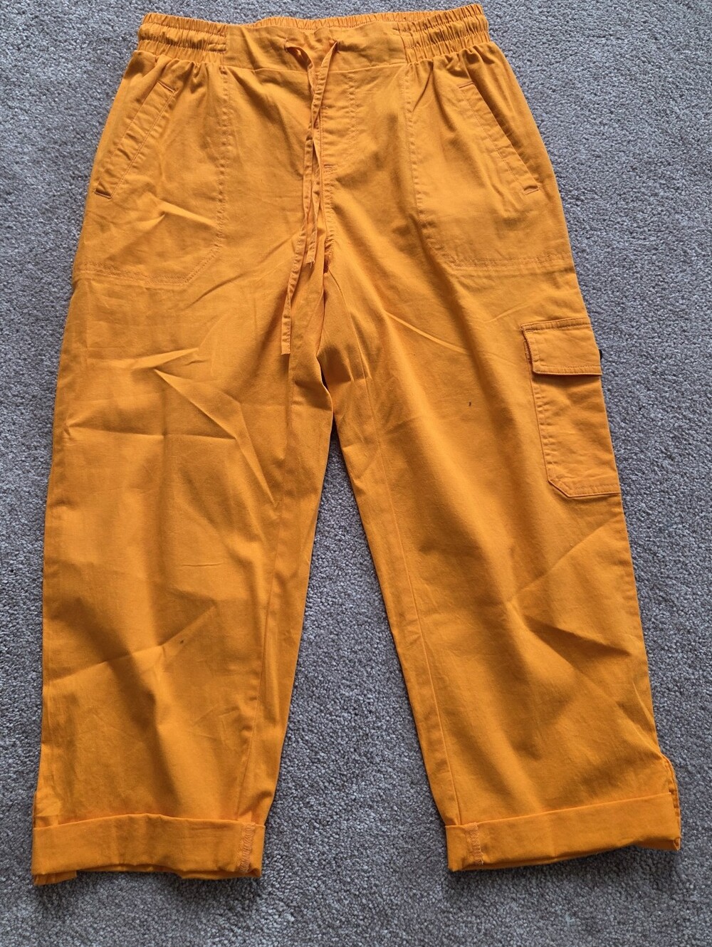 Cropped Orange Cargo Joggers